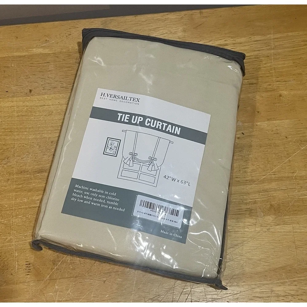 H.VERSAILTEX Blackout Khaki Tan Tie Up Curtain 42